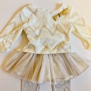 Sparkly tutu dress - gold and cream
